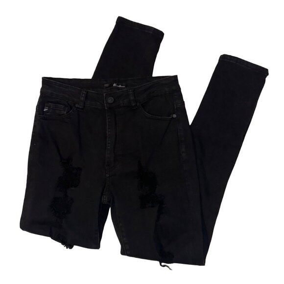 Kancan Black Distressed Mid Rise Straight Leg Womens‎ 11/29 - Picture 1 of 13